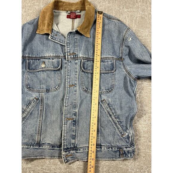Banana Republic Vintage 90s Y2K Denim Cordury Collar Button Down Jean Jacket M - Picture 6 of 9